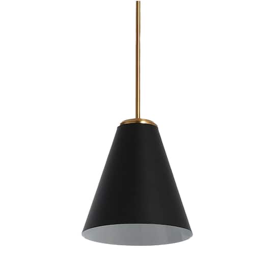 Hello Honey® Robert Stevenson Lighting Beckett Black & Brushed Gold Metal Ceiling Light with Shade